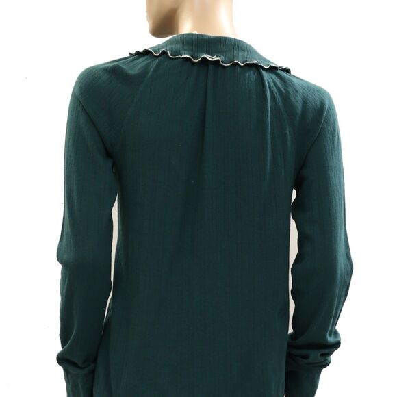 Free People Juniper Long Sleeve Cardi Top Buttondown Embroidered M NEW 284327 - Picture 7 of 7